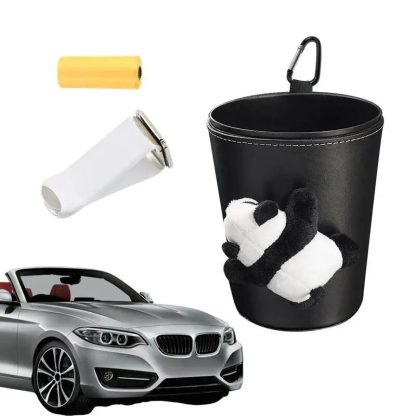 Compact Panda Car Trash Can & Organizer: Leak-Proof, Versatile, & Stylish - Image 6