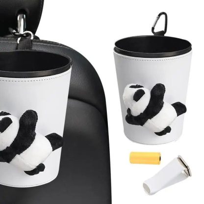 Compact Panda Car Trash Can & Organizer: Leak-Proof, Versatile, & Stylish - Image 5