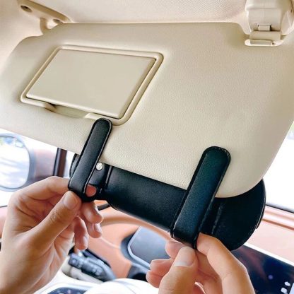 Universal Car Visor Sunglasses Case Holder Clip - Image 4