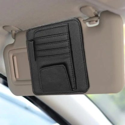 Car Visor Organizer with Anti-Scratch Sunglass Clip - Multi-Pocket Storage Pouch for Auto Interior, SUV, Truck - Image 2