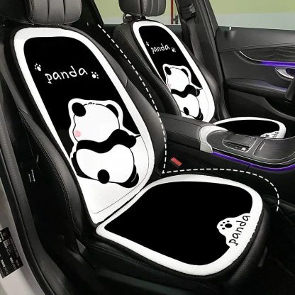 Warm Panda Plush Car Seat Cushion - Universal Fit for Autumn & Winter - Image 2