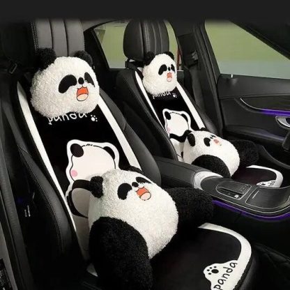 Warm Panda Plush Car Seat Cushion - Universal Fit for Autumn & Winter - Image 3