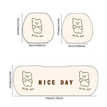 Cartoon Bear "NICE DAY" Car Seat Cushions - Image 3