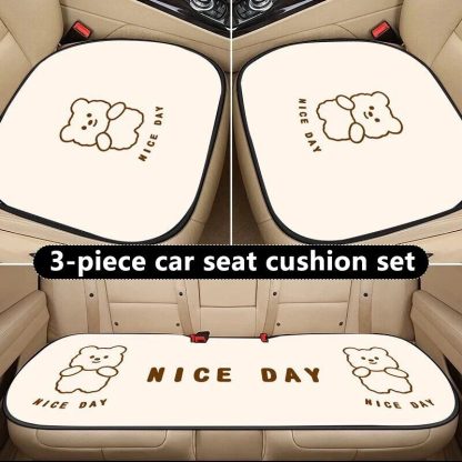 Cartoon Bear "NICE DAY" Car Seat Cushions - Image 2