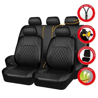 Universal PU Leather Car Seat Cover Set - Image 2