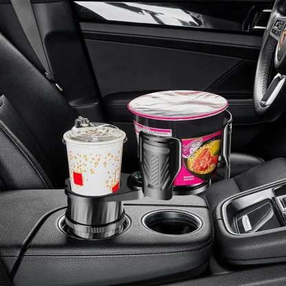 Multifunctional Carbon Fiber Car Cup Holder with Built-In Compass - Image 5