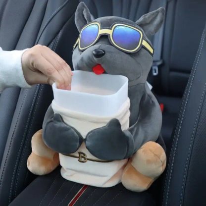 Cute Cartoon 2-in-1 Car Tissue & Trash Holder - Multi-functional Armrest Storage Accessory - Image 2