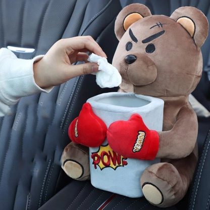 Cute Cartoon 2-in-1 Car Tissue & Trash Holder - Multi-functional Armrest Storage Accessory - Image 4