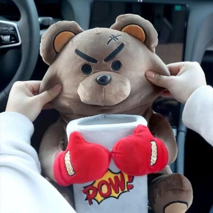 Cute Cartoon 2-in-1 Car Tissue & Trash Holder - Multi-functional Armrest Storage Accessory - Image 5