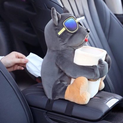 Cute Cartoon 2-in-1 Car Tissue & Trash Holder - Multi-functional Armrest Storage Accessory - Image 3