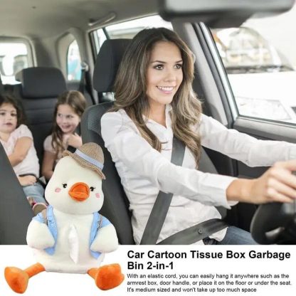 Adorable Animal Car Tissue and Trash Holder - Multifunctional Car Accessory - Image 4