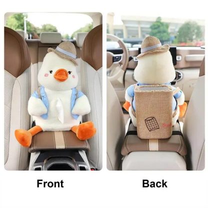 Adorable Animal Car Tissue and Trash Holder - Multifunctional Car Accessory - Image 3