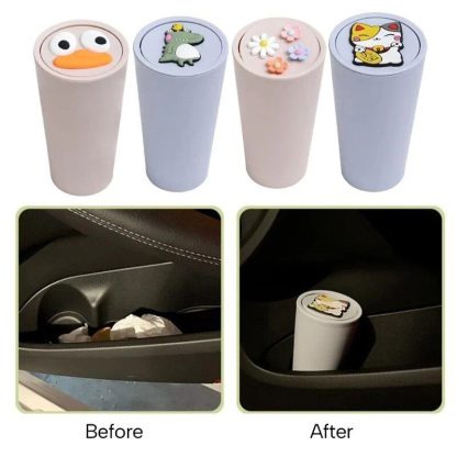 Compact Car Trash Can with Lid – Portable Waste Bin for Auto & Home - Image 3