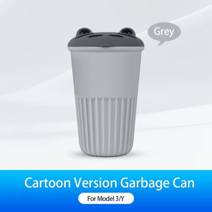 Compact Silicone Car Trash Bin for Tesla Model 3/Y/S/X - Cartoon Design - Image 6