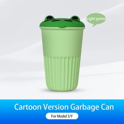 Compact Silicone Car Trash Bin for Tesla Model 3/Y/S/X - Cartoon Design - Image 7