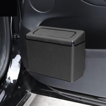 Waterproof Portable Car Trash Can with Rolling Lid - Image 3