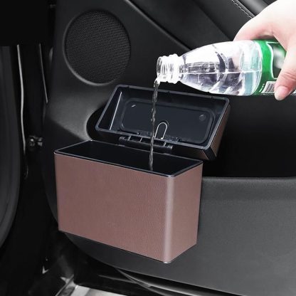 Waterproof Portable Car Trash Can with Rolling Lid - Image 6