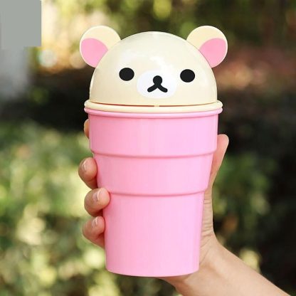 Cute Cartoon Bear Car Trash Can with Rolling Cover - Image 7