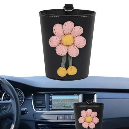 Luxury Leather Car Trash Can – Portable Garbage Bin for Auto Interiors - Image 6