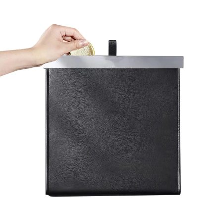 Luxury Waterproof Leather Car Trash Bin - Easy Install, Space-Saving & Magnetic Closure - Image 4