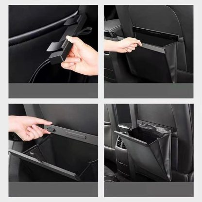 Luxury Waterproof Leather Car Trash Bin - Easy Install, Space-Saving & Magnetic Closure - Image 6