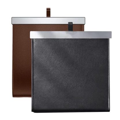 Luxury Waterproof Leather Car Trash Bin - Easy Install, Space-Saving & Magnetic Closure - Image 5