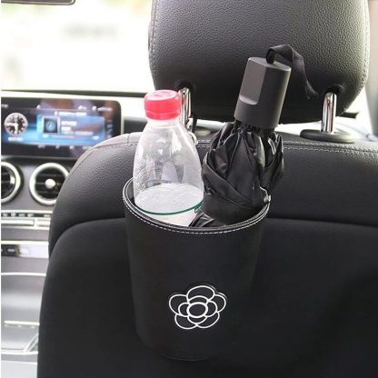 Chic Camellia Car Trash Bin - Compact Garbage Bag for Auto Vent & Headrest - Image 5