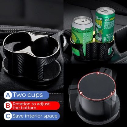 2-in-1 Universal Car Cup Holder Expander with Adjustable Base - Image 2