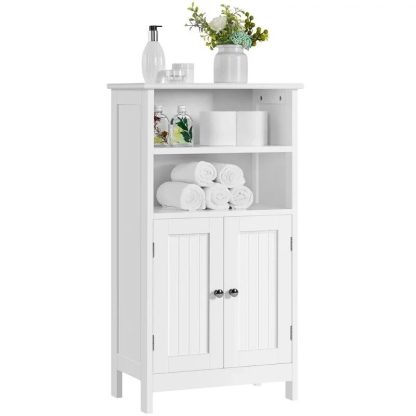 Elegant 5-Tier White Wooden Storage Cabinet for Bathroom and Home - Image 4