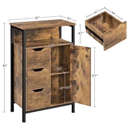 Versatile Wooden Storage Cabinet with Drawers & Shelves for Home Organization - Image 4