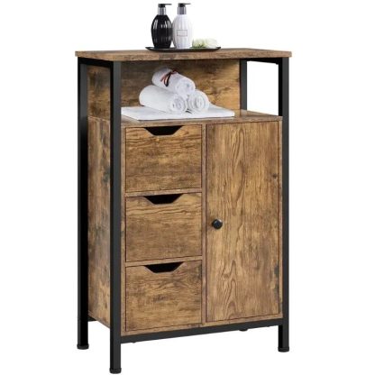 Versatile Wooden Storage Cabinet with Drawers & Shelves for Home Organization - Image 3