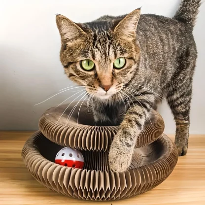 Magic Foldable Cat Scratch Board with Bell