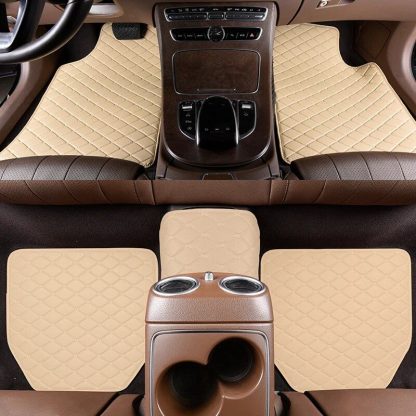 Universal Luxe Leather Car Floor Mats - Waterproof & Scratch-Resistant 5Pc Set - Image 6