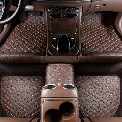 Universal Luxe Leather Car Floor Mats - Waterproof & Scratch-Resistant 5Pc Set - Image 4