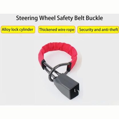 Universal Car Steering Wheel and Seat Belt Lock with Dual Keys - Image 4