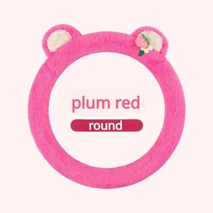 Pink Cat Ears Plush Steering Wheel Cover - Image 4