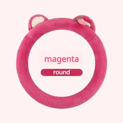 Pink Cat Ears Plush Steering Wheel Cover - Image 5