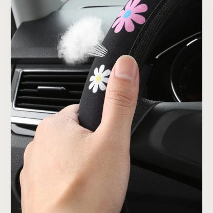 Floral Print 38CM Anti-Slip Steering Wheel Cover - Image 3