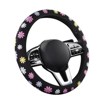 Floral Print 38CM Anti-Slip Steering Wheel Cover - Image 7