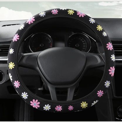 Floral Print 38CM Anti-Slip Steering Wheel Cover - Image 5