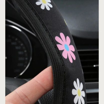 Floral Print 38CM Anti-Slip Steering Wheel Cover - Image 4