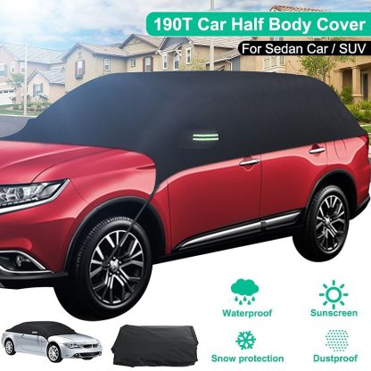 Universal Half Car Cover - Waterproof, UV & Dust Resistant Vehicle Protector - Image 2