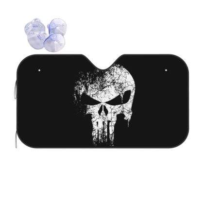 Punisher Skull Car Sunshade – Cute Auto Windshield Protector 76x140cm - Image 2