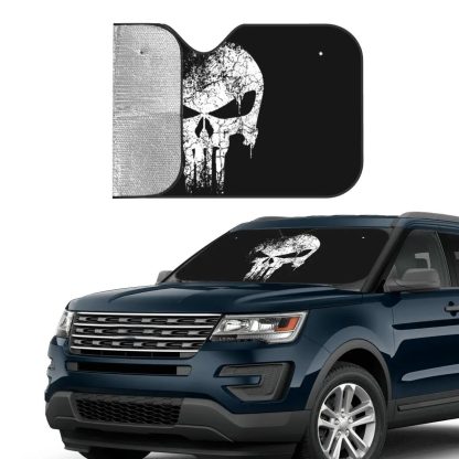 Punisher Skull Car Sunshade – Cute Auto Windshield Protector 76x140cm - Image 3