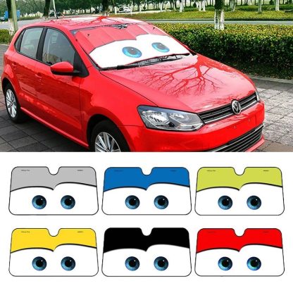 Aluminum Foil Car Sunshade with Heated Eyes Design – Windshield Solar Protector - Image 2