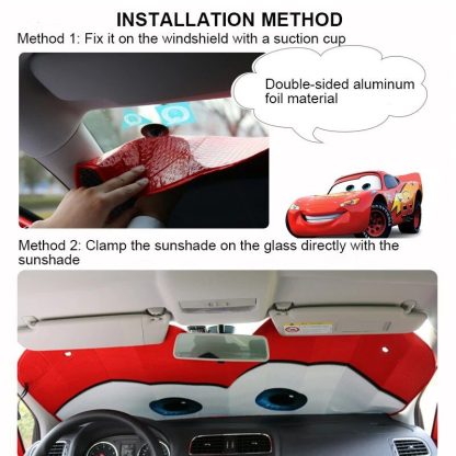 Aluminum Foil Car Sunshade with Heated Eyes Design – Windshield Solar Protector - Image 7