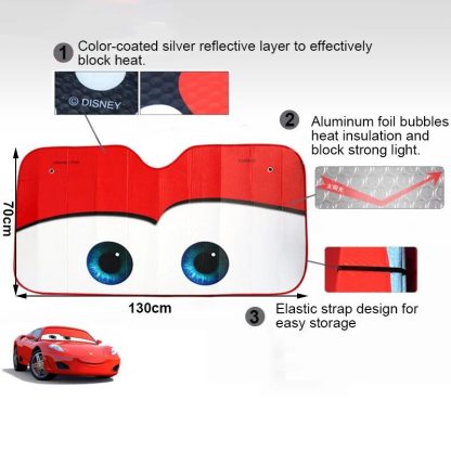 Aluminum Foil Car Sunshade with Heated Eyes Design – Windshield Solar Protector - Image 3