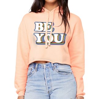 Be You Women's Cropped Hoodie - Trendy Cropped Hoodie - Cool Hooded Sweatshirt