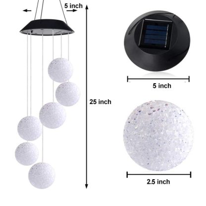 Solar Powered LED Wind Chimes - Image 3