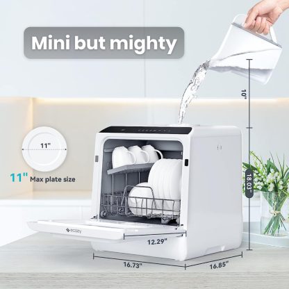 Ecozy Countertop Mini Dishwasher with Built-In Water Tank - Image 3